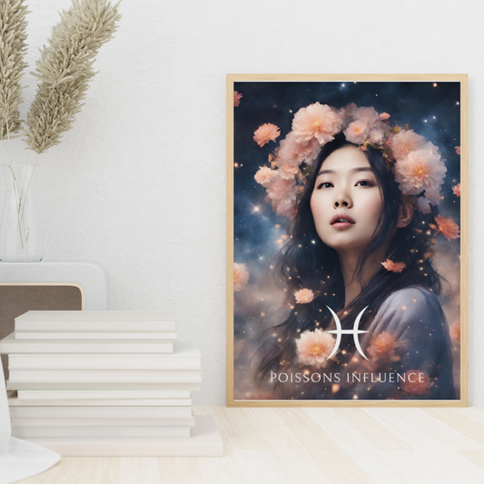 Poster Astrologique Poissons - Meiying, Femme Poissons