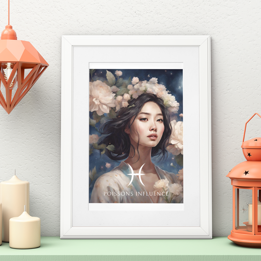 Poster Astrologique Poissons - Jiawei, Femme Poissons