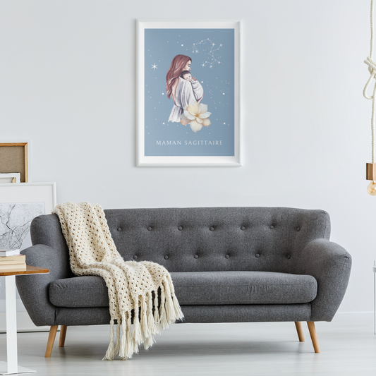 Poster Maman Sagittaire et son bébé garçon