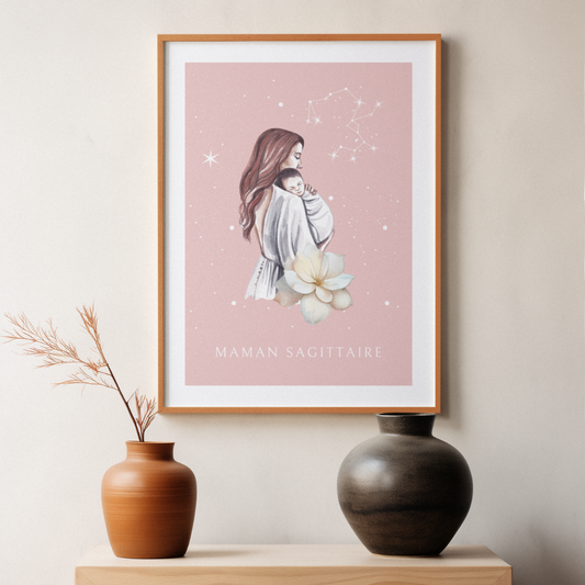 Poster Maman Sagittaire et son bébé fille
