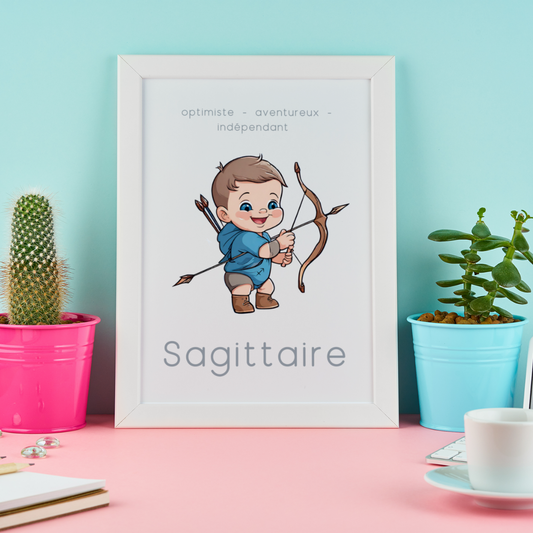 Poster Baby Boy BEIGE - Sagittaire