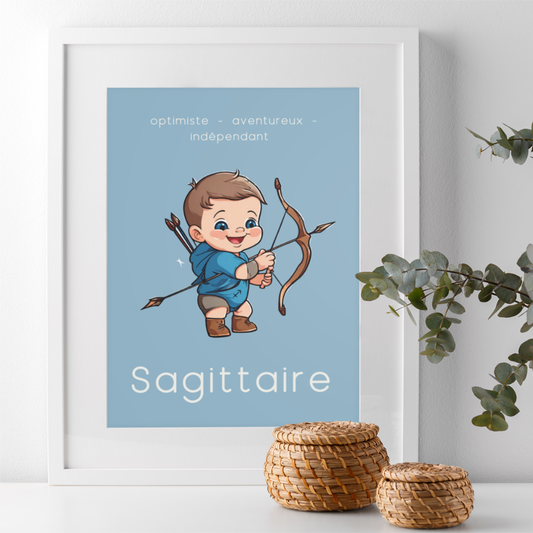 Poster Baby Boy BLEU - Sagittaire