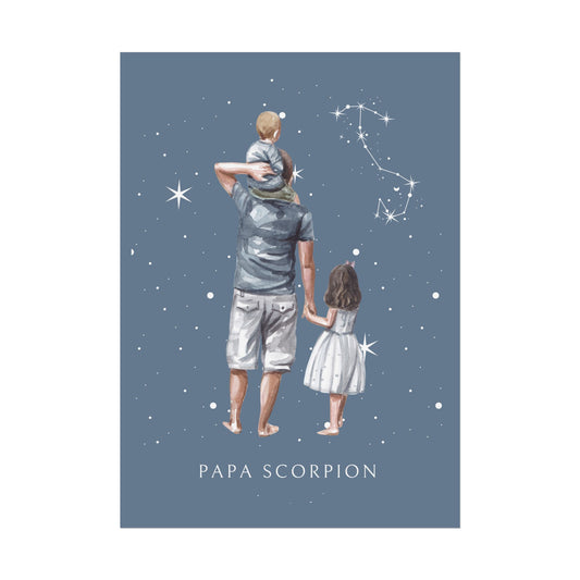 Poster Papa Scorpion avec son fils et sa fille