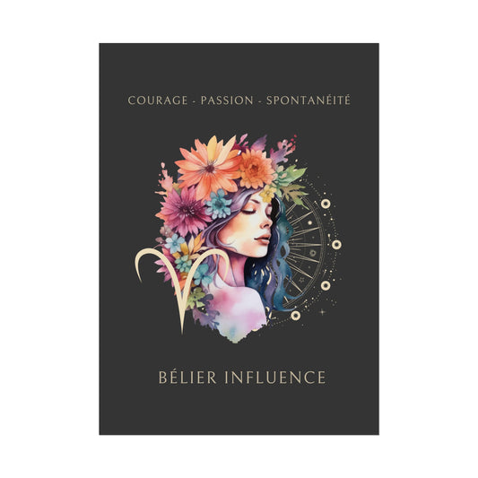 Poster Astrologique Bélier - "Mélanie, Femme Bélier"