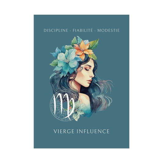 Poster Astrologique Vierge- "Aurélie, Femme Vierge"