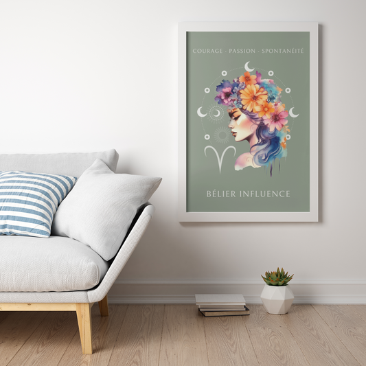 Poster Astrologique Bélier - "Léa, Femme Bélier"