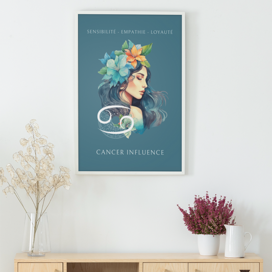 Poster Astrologique Cancer - "Aurélie, Femme Cancer"