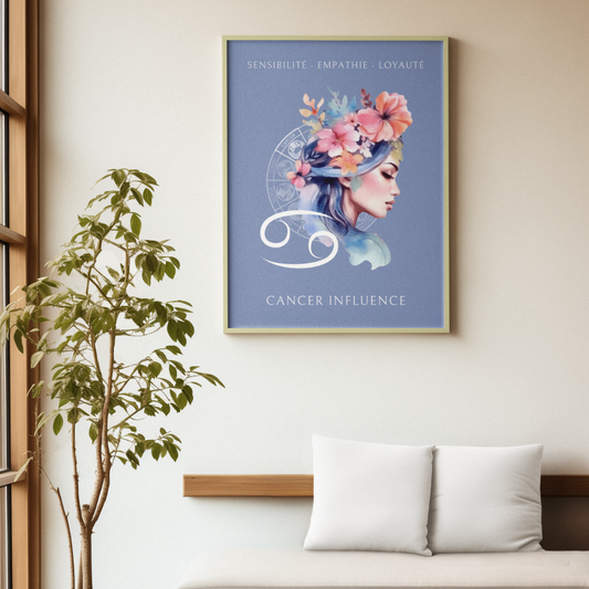 Poster Astrologique Cancer - "Jasmine, Femme Cancer"