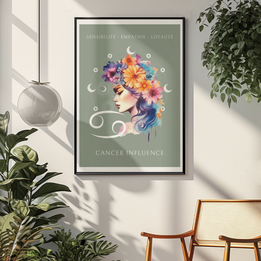Poster Astrologique Cancer - "Léa, Femme Cancer"