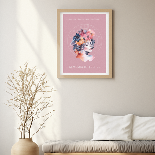 Poster Astrologique Gémeaux - "Christine, Femme Gémeaux"