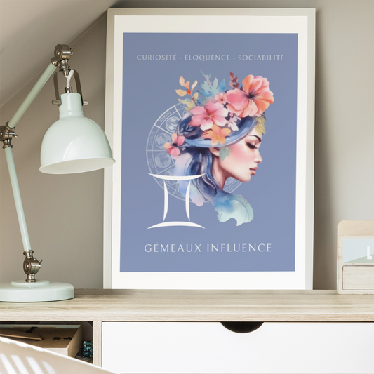 Poster Astrologique Gémeaux - "Jasmine, Femme Gémeaux"