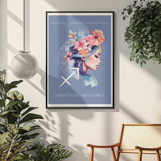 Poster Astrologique Sagittaire - "Jasmine, Femme Sagittaire"