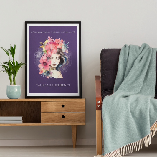Poster Astrologique Taureau - "Iris, Femme Taureau"