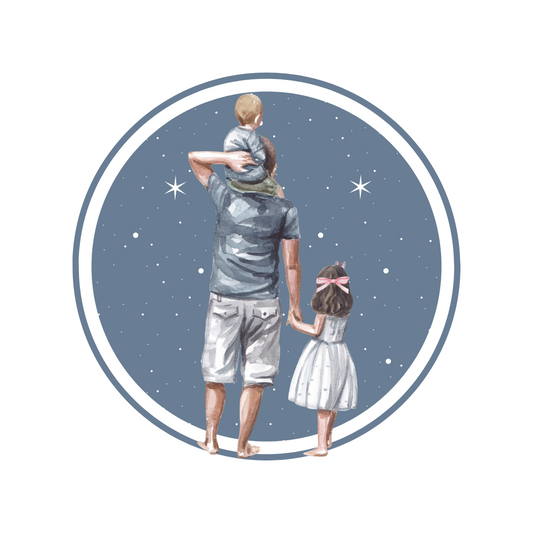 Posters Papa avec son fils et sa fille