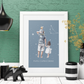 Poster Papa Capricorne avec son fils et sa fille