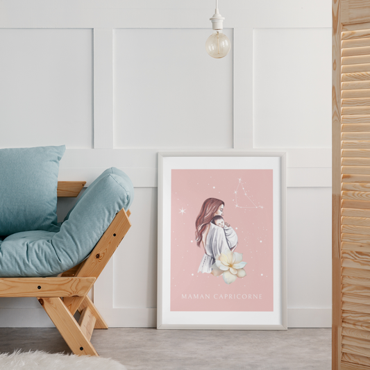 Poster Maman Capricorne et son bébé fille