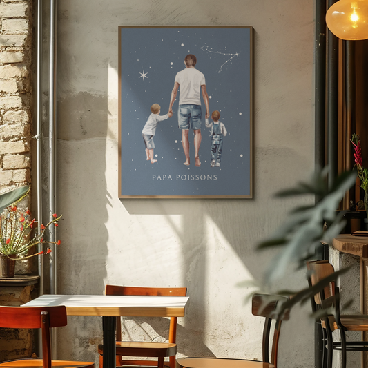 Poster Papa Poissons et ses fils