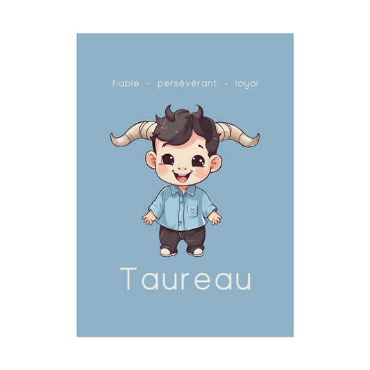 Poster Baby Boy BLEU - Taureau