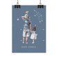 Poster Papa Vierge avec son fils et sa fille