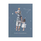 Poster Papa Poissons avec son fils et sa fille