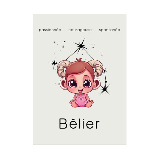 Poster Baby Girl BEIGE - Bélier