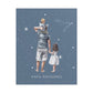 Poster Papa Poissons avec son fils et sa fille