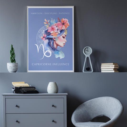 Poster Astrologique Capricorne - "Jasmine, Femme Capricorne"