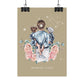 Poster Maman Lion avec son fils et sa fille
