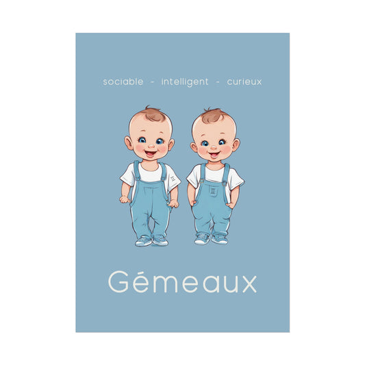 Poster Baby Boy BLEU - Gémeaux