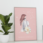 Poster Maman Gémeaux et son bébé fille
