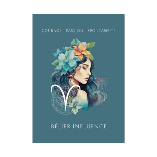 Poster Astrologique Bélier - "Aurélie, Femme Bélier"