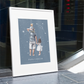 Poster Papa Cancer avec son fils et sa fille