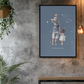 Poster Papa Lion avec son fils et sa fille