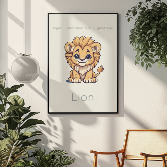 Poster Baby Boy BEIGE - Lion