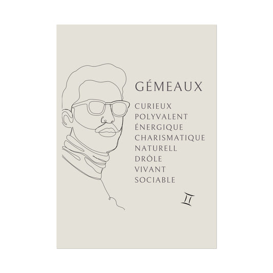 Poster Homme Gémeaux