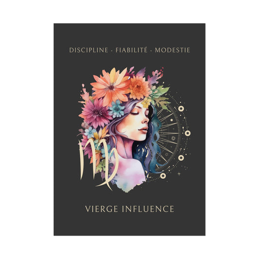 Poster Astrologique Vierge - "Mélanie, Femme Vierge"