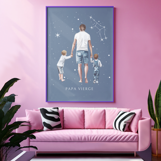 Poster Papa Vierge et ses fils