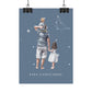 Poster Papa Capricorne avec son fils et sa fille