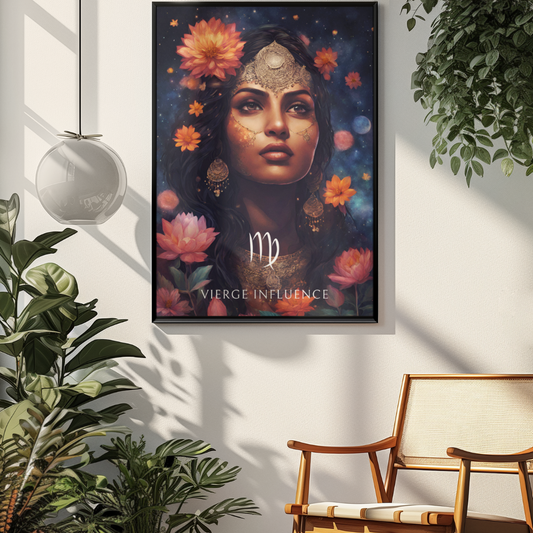 Poster Astrologique Vierge - Lakshmi, Femme Vierge