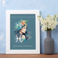 Poster Astrologique Poissons - "Aurélie, Femme Poissons"