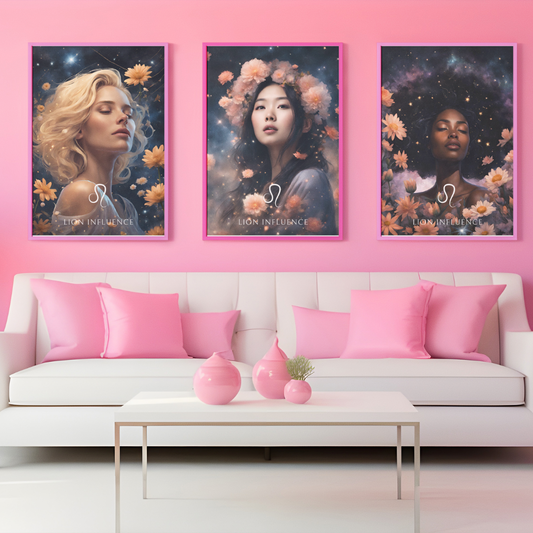Poster Astrologique Lion - Meiying, Femme Lion