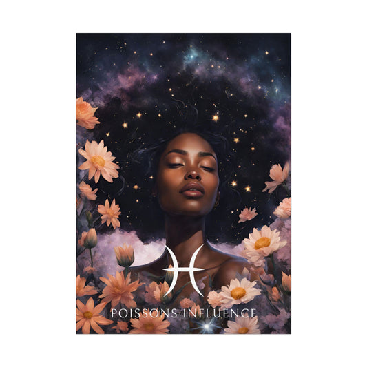 Poster Astrologique Poissons - Imani, Femme Poissons