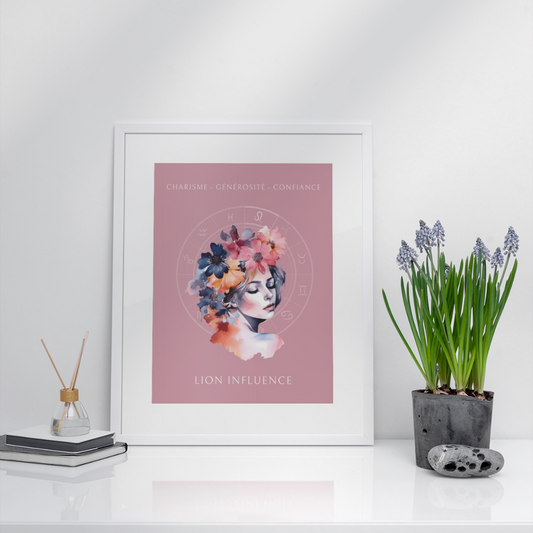 Poster Astrologique Lion - "Christine, Femme Lion"