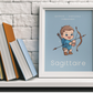 Poster Baby Boy BLEU - Sagittaire